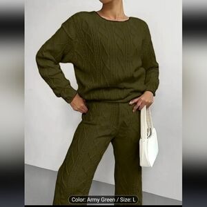 Green Sweater and Pants Set